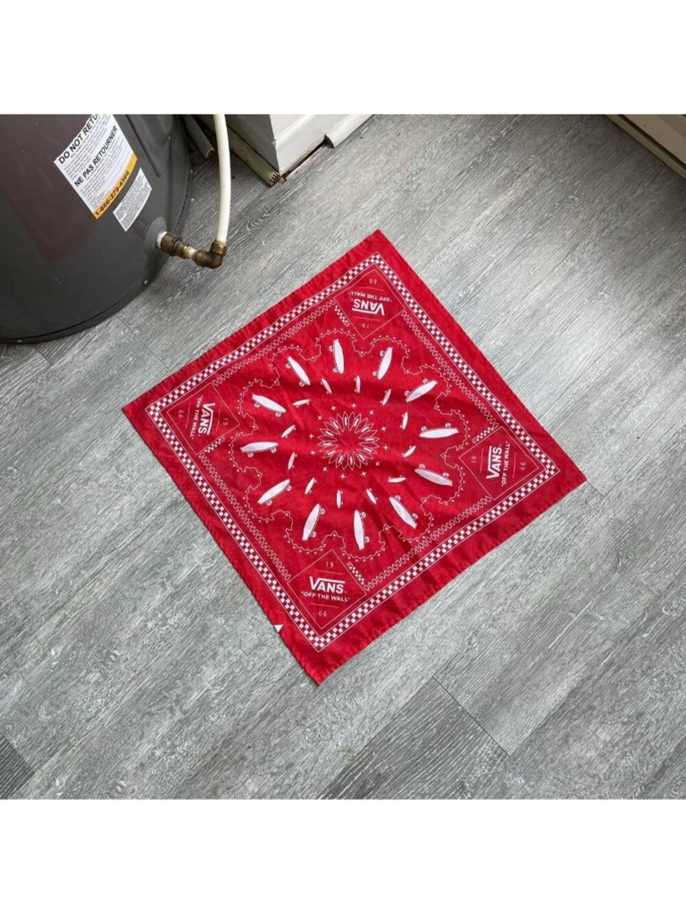 Red / White Vans Y2K Checkered Skate / Surf Bandana / Scarf